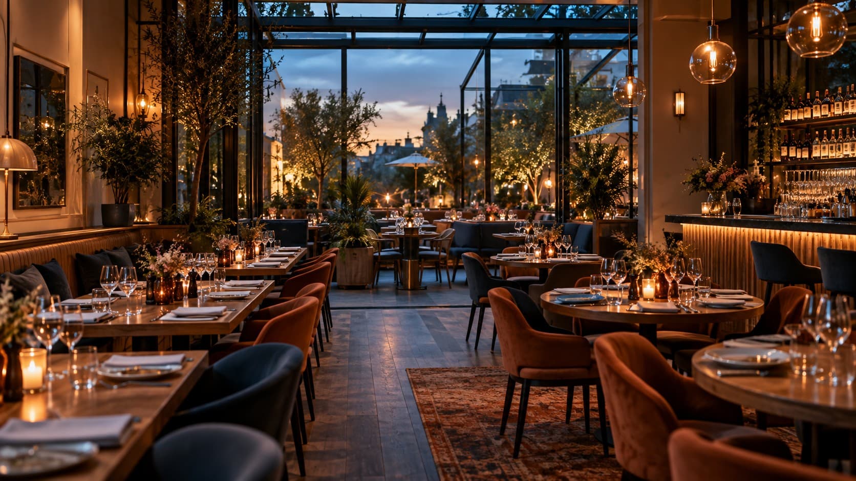 Terrasse du Perchoir préparée pour un événement professionnel